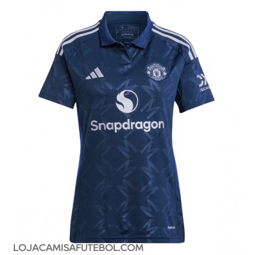 Camisa de Futebol Manchester United Equipamento Secundário Mulheres 2024-25 Manga Curta